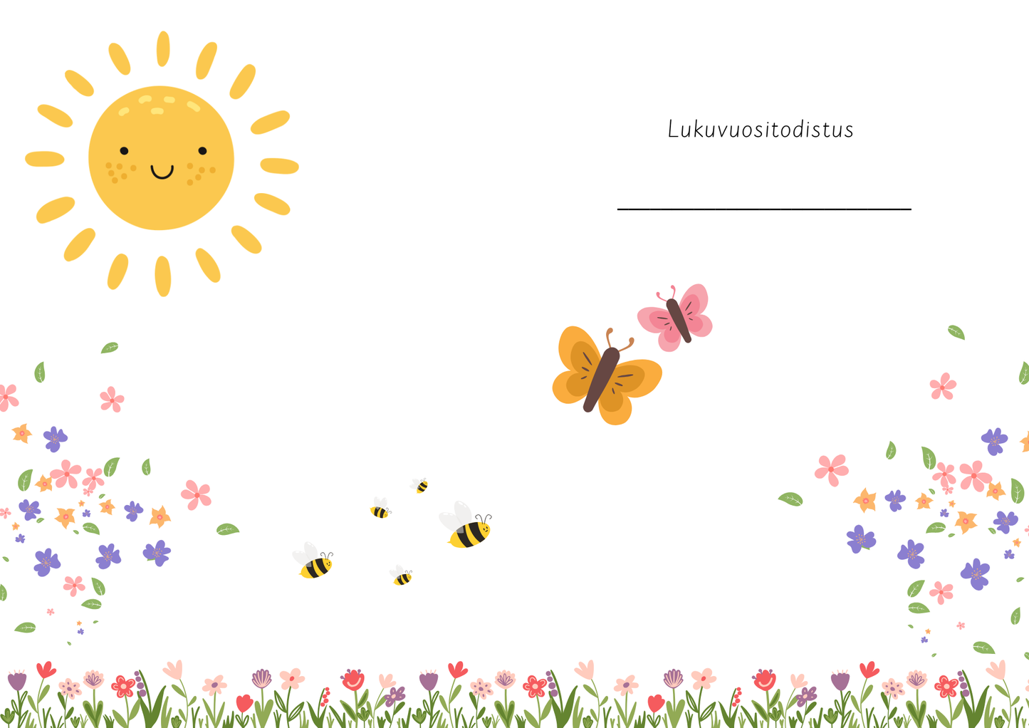 Lukuvuositodistuksen kansi