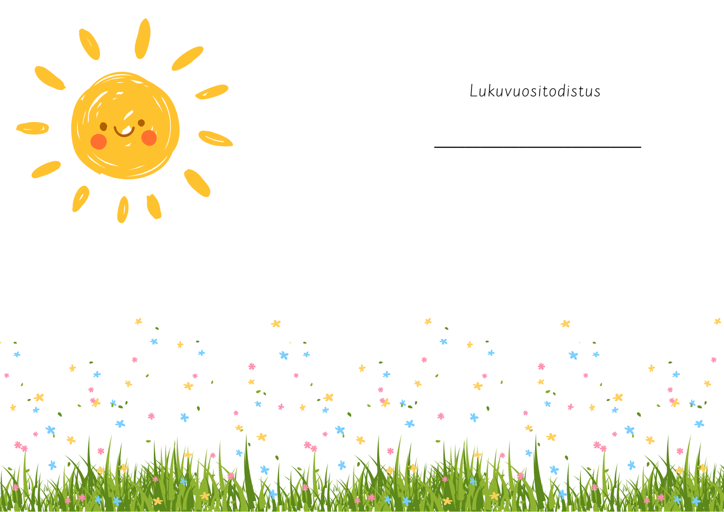 Lukuvuositodistuksen kansi